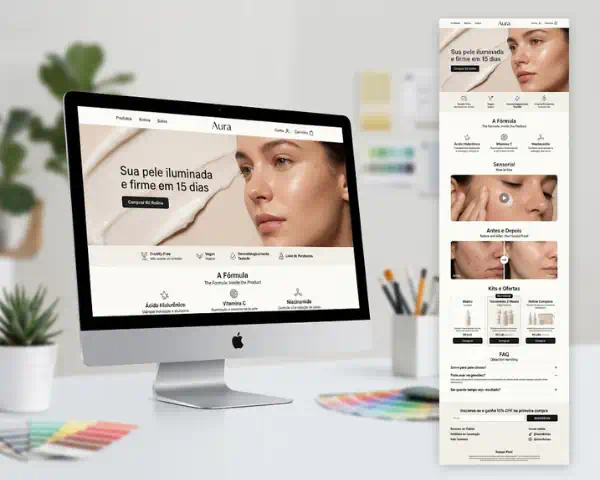 Desenvolvimento de e-commerce de cosméticos e interface de produtos de beleza