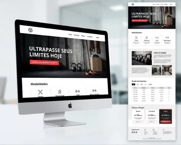 Site para academia e centros esportivos com design responsivo